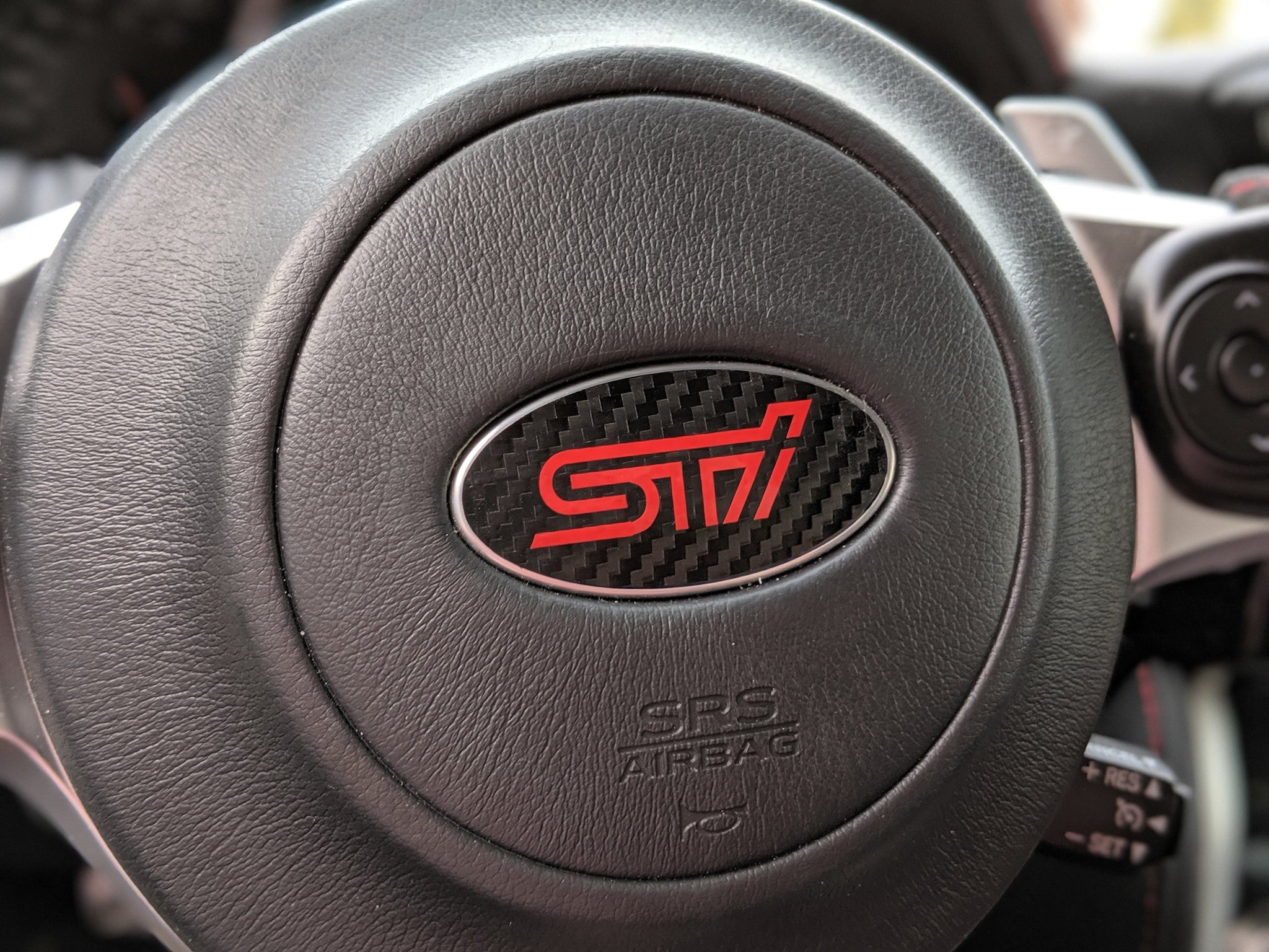 2012+ Subaru BRZ - Interior Steering Wheel Emblem VinylMod Overlay