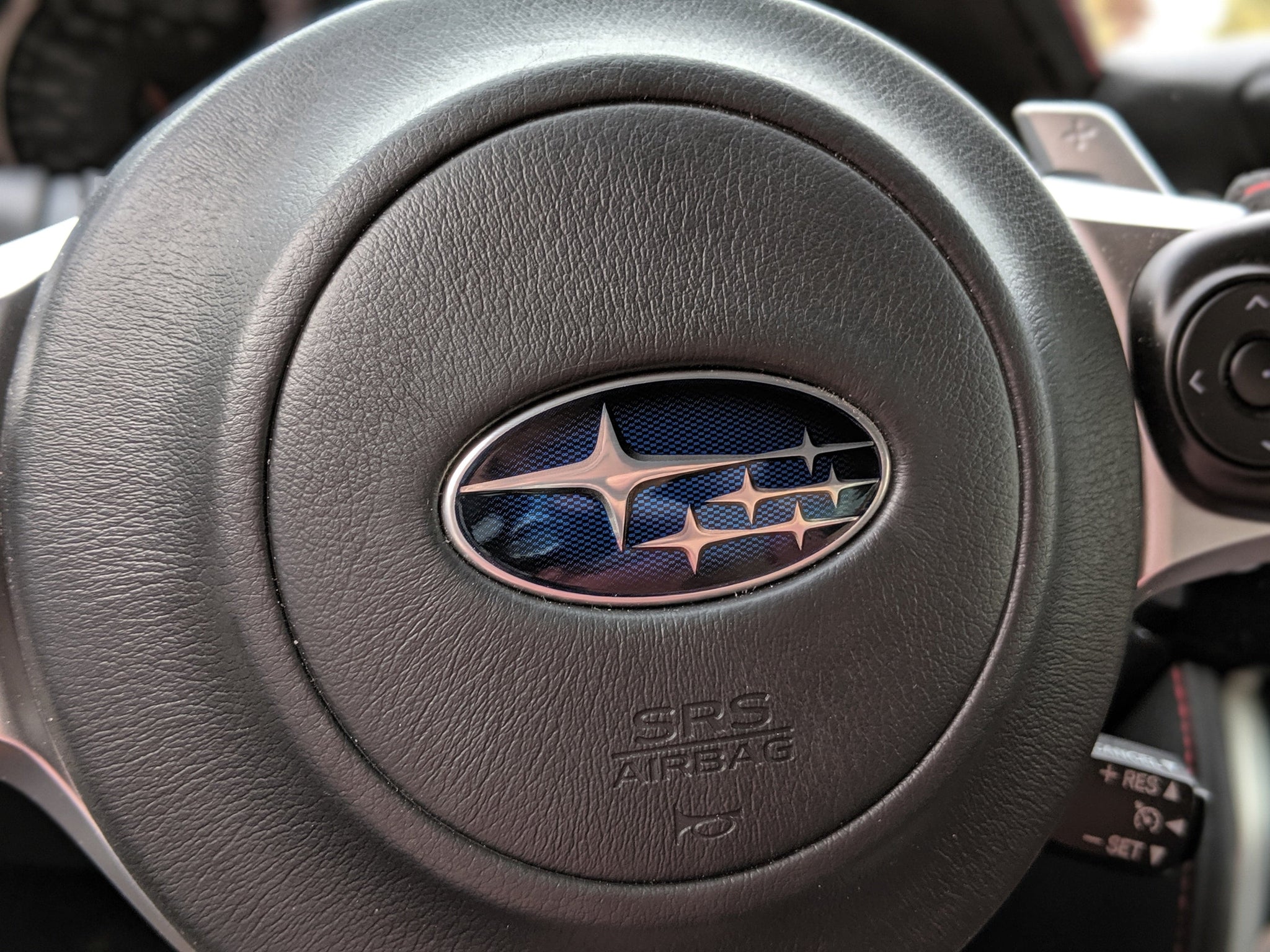 2012+ Subaru BRZ - Interior Steering Wheel Emblem VinylMod Overlay