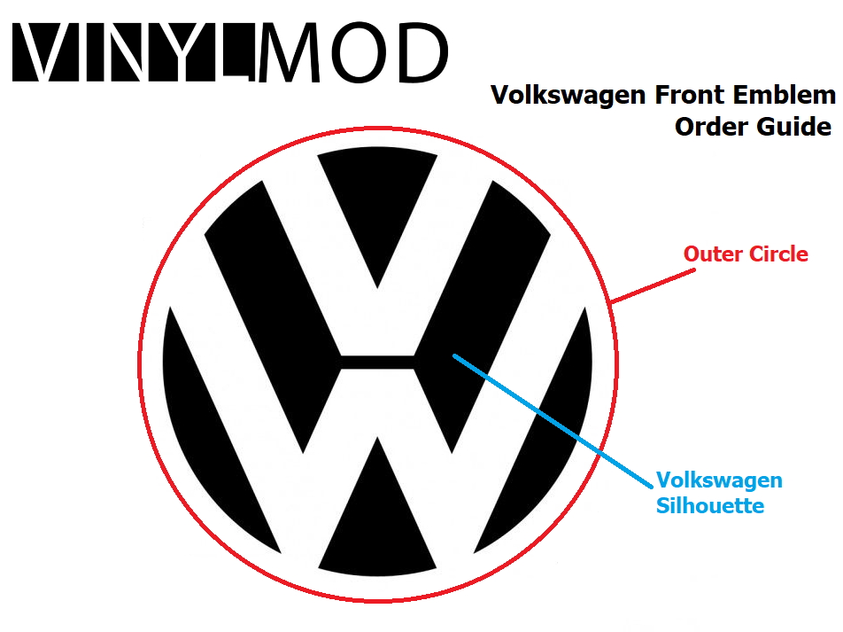 2018-2021 (7th Gen) VW Golf - Front VW w/ ACC Emblem Vinyl Overlay - Full Circle VW Design