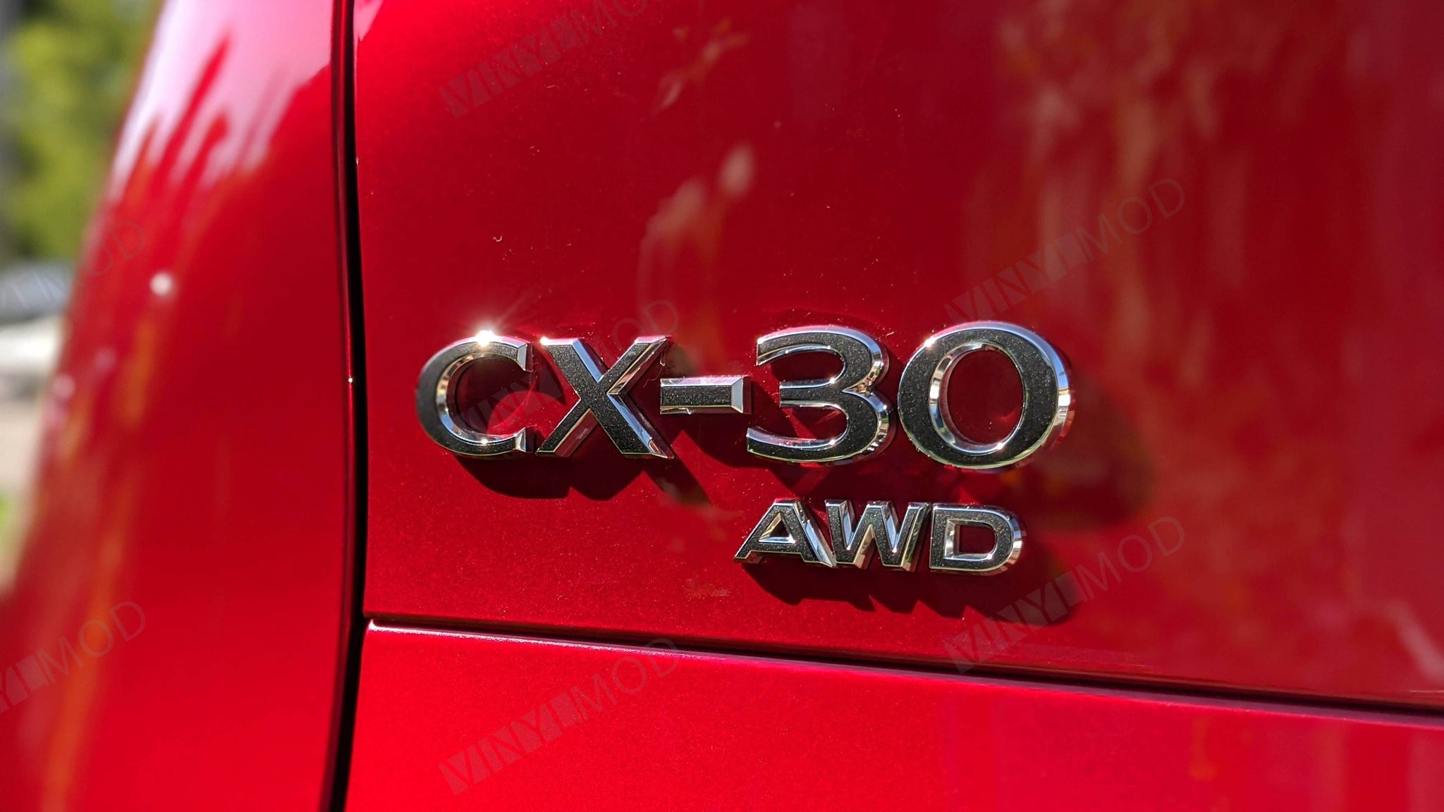 2019 (1ª generación) Mazda CX-30-Trasero CX-30 Emblema VinylMod Superposiciones