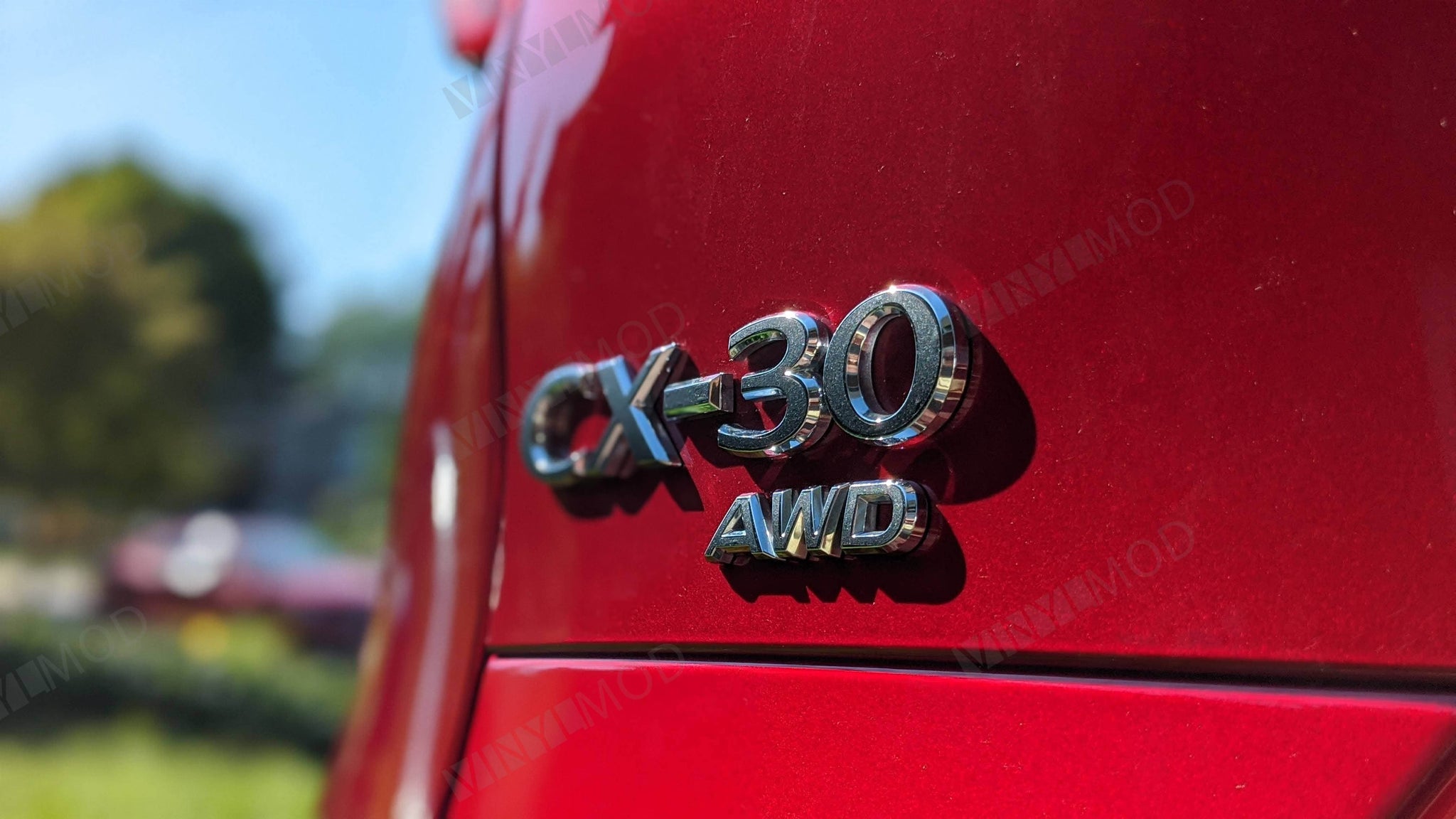 2019+ (1st Gen) Mazda CX-30- Rear AWD Emblem VinylMod Overlays