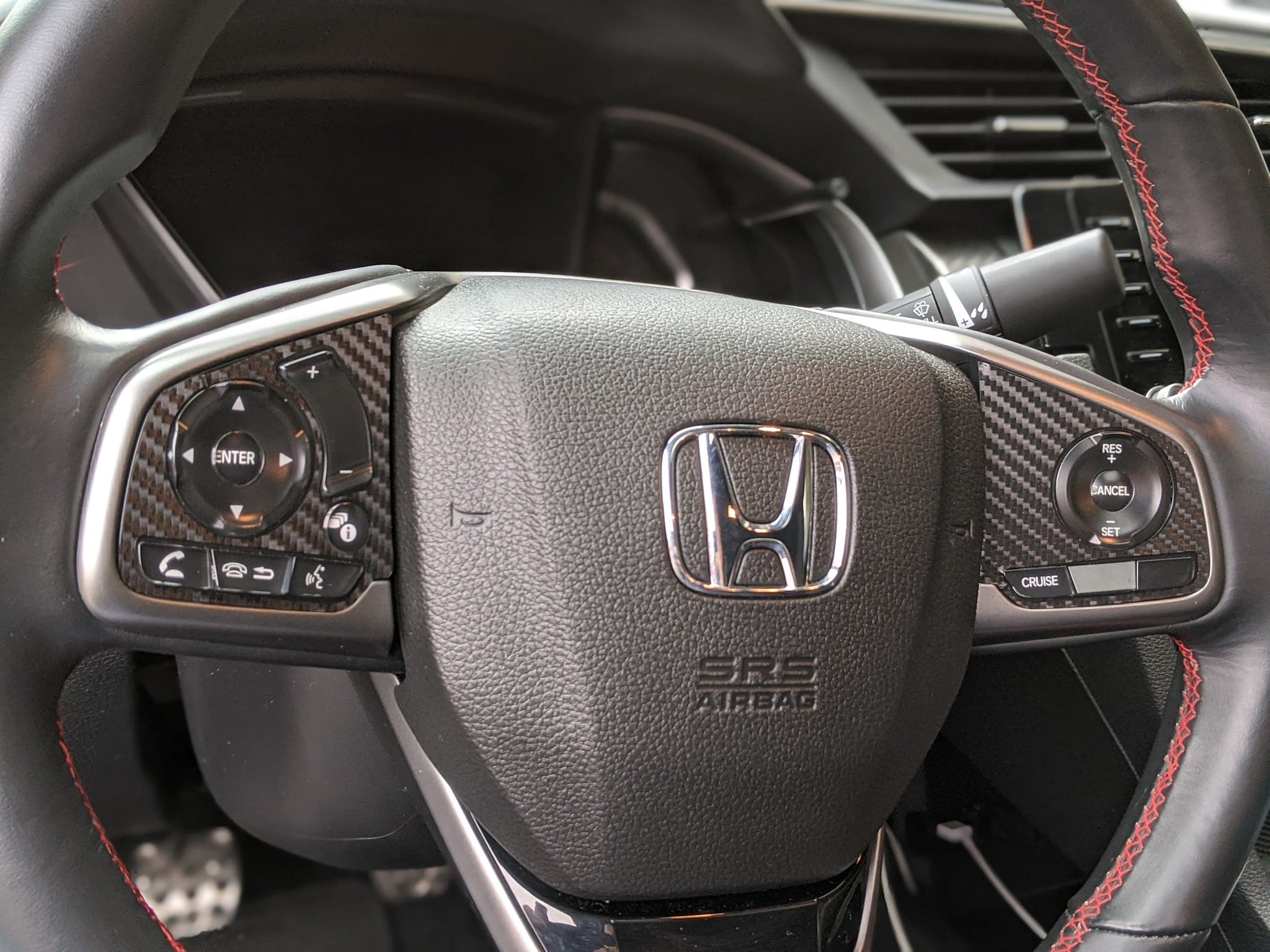 2016-2021 (10th Gen) Honda Civic - Interior Steering Wheel Side Panel Overlay (2pcs)
