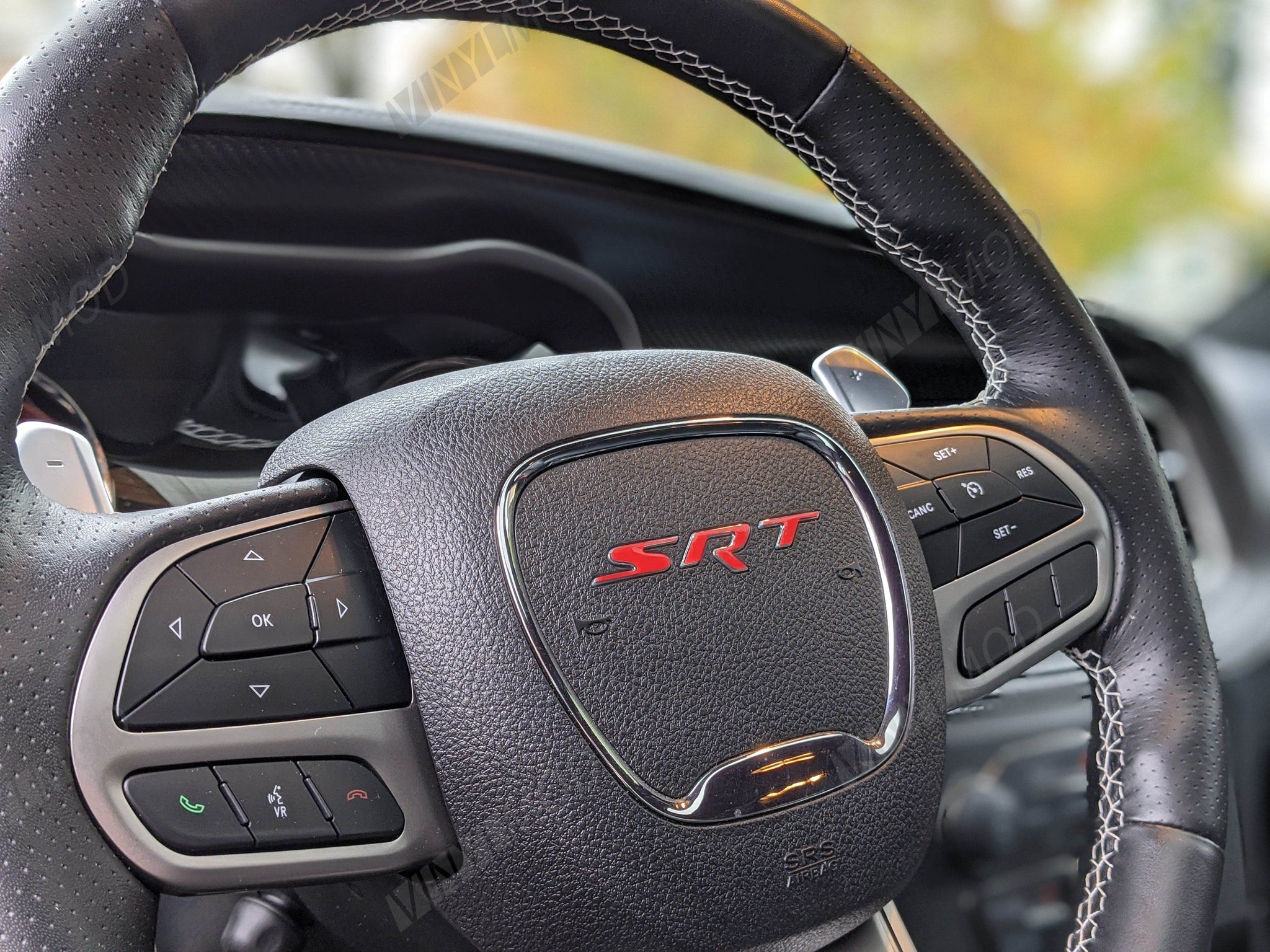 2011+ (7th Gen) Dodge Charger - Interior Steering Wheel SRT VinylMod Overlays