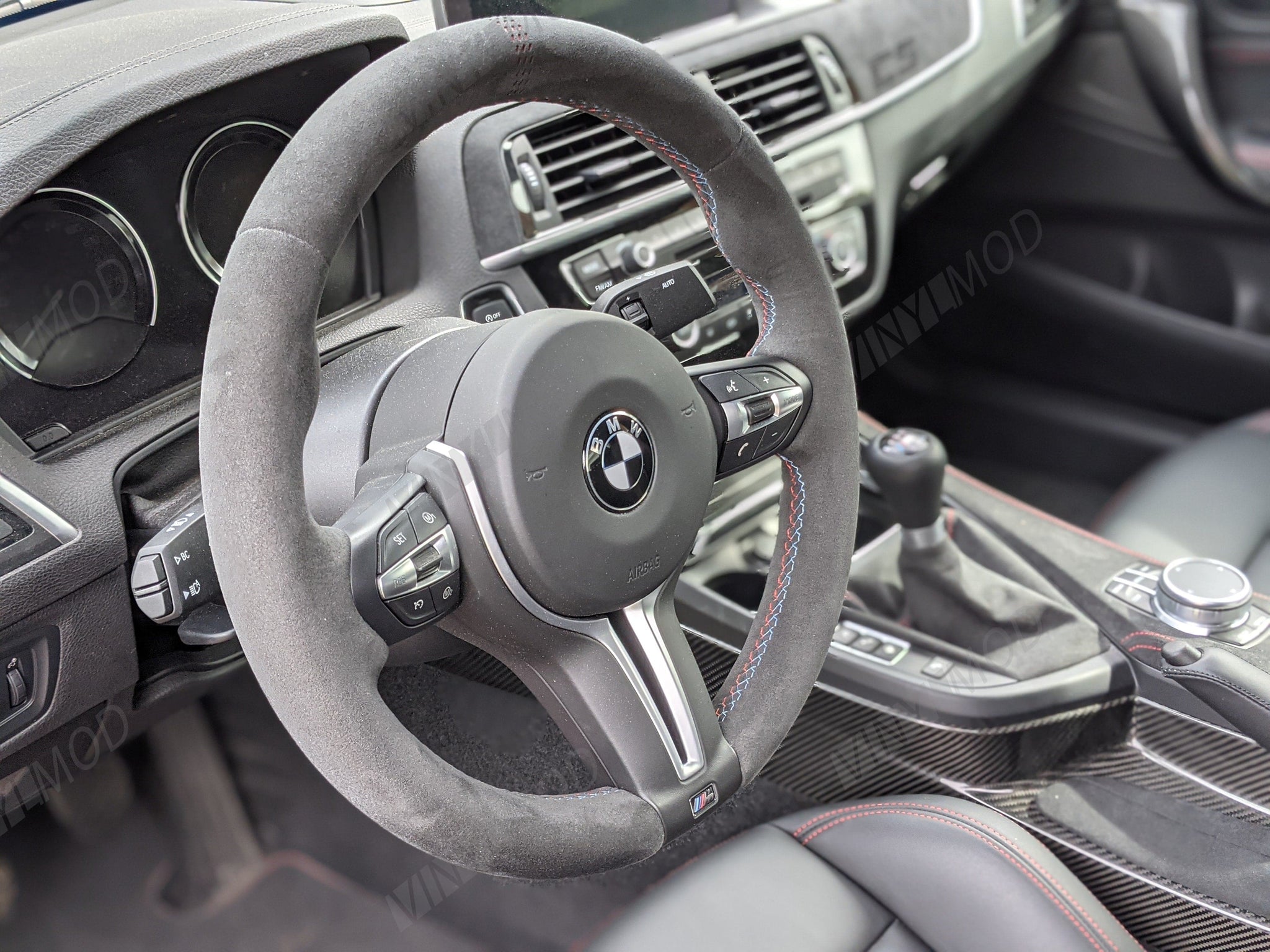 2016+ BMW M2 - Interior Steering Wheel BMW Emblem VinylMod Overlays